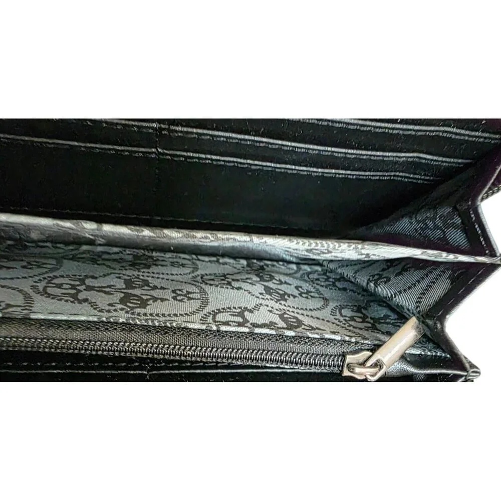 Thomas Wylde Skull Black Wallet Zip Convertible Handstrap New - Picture 6 of 7